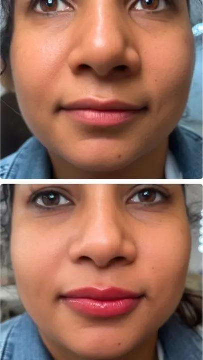 Lip blush — before and after