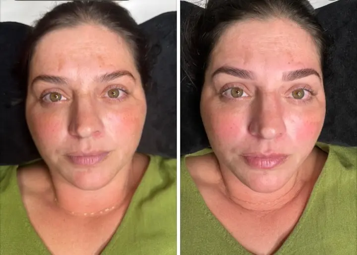 Natural brow tattooing — before and after