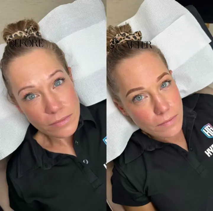 Natural brow tattooing — before and after